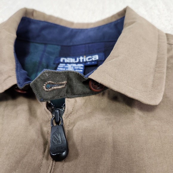 Vintage Nautica Sailing Jacket Men Large Bi Swing Chinstrap Bomber Flannel Lined - Picture 4 of 11
